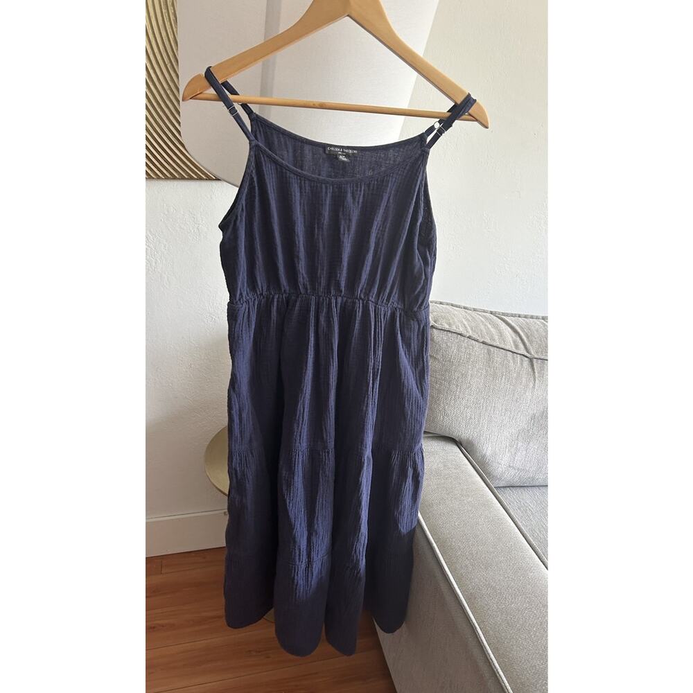 Chelsea Theodore Cottagecore Midi Dress M Blue Summer casual